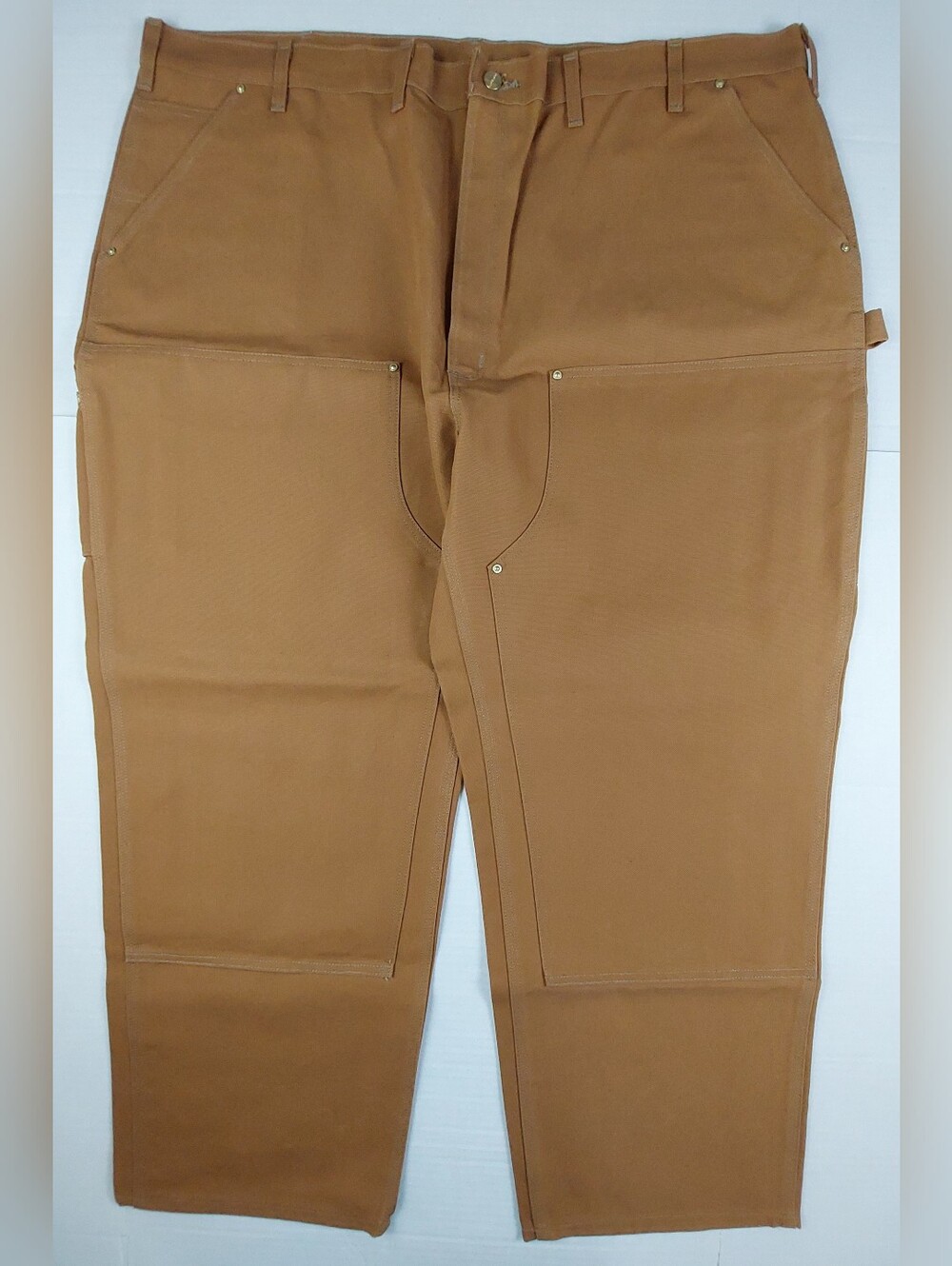 Carhartt Double Front Duck Work Utility Pants Mens 50x30 Brown Loose B01-M NWT